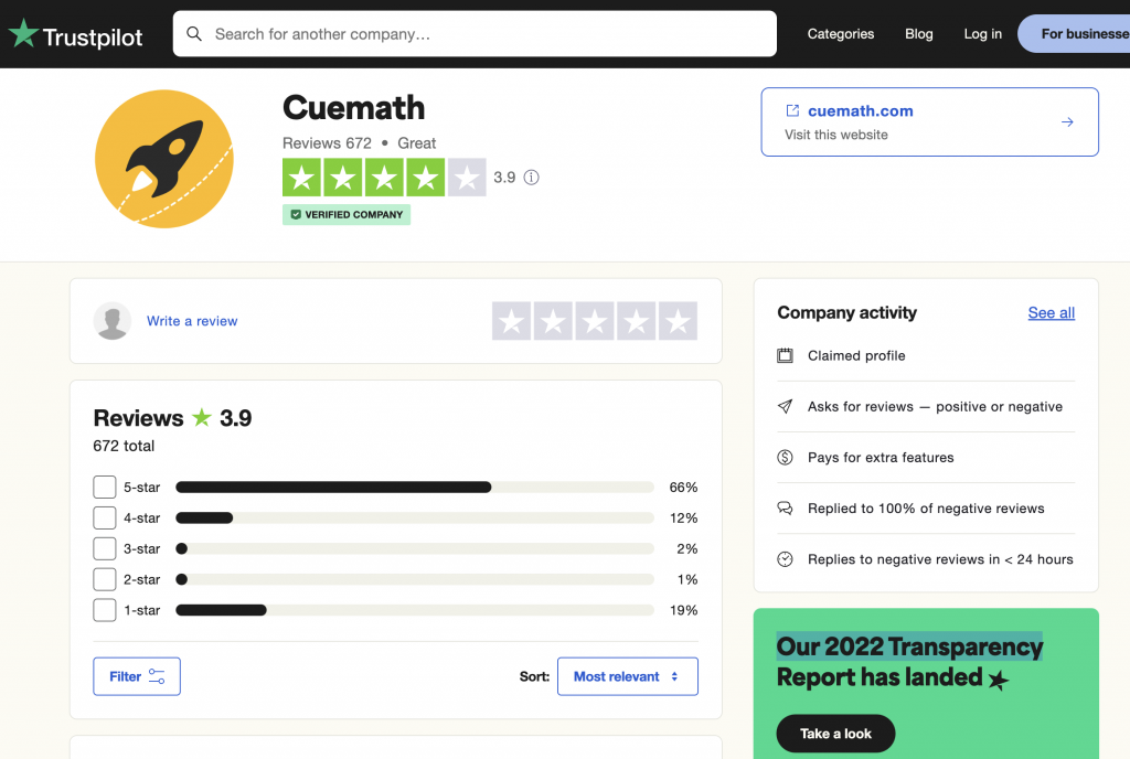 Cuemath Trustpilot Reviews