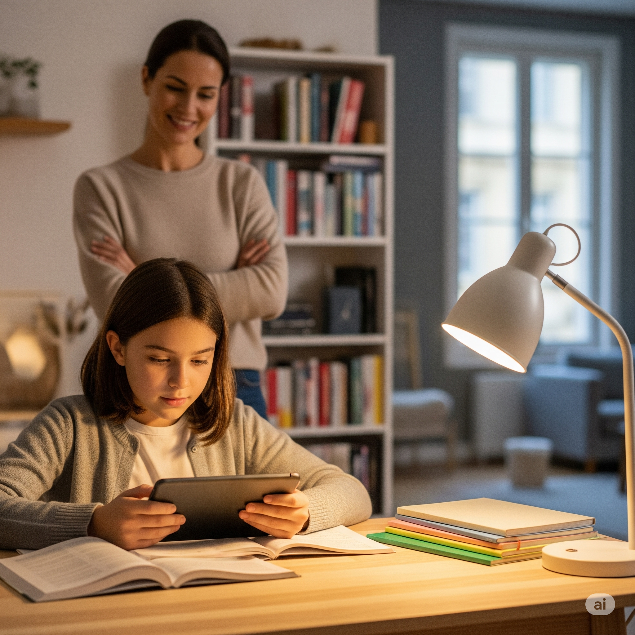 Child doing math homework